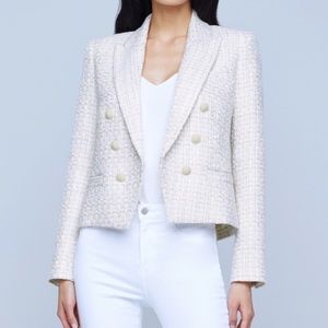 L’Agence Brooke Double-Breasted Tweed Blazer size 0